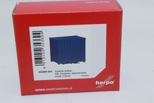 Herpa 053594   10 Fuß Container mit Platte 2 Stück  THW Blau 1:87 NEU OVP  H0