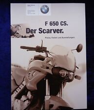 BMW F 650 CS Scarver Preise, Farben, Ausstattungen Prospekt 2001, 12 Seiten 