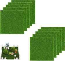 MYLERCT 10 Stück Kunstrasen Miniaturgarten, 15 X 15 Cm Modellbau Rasen, 5 Mm Min