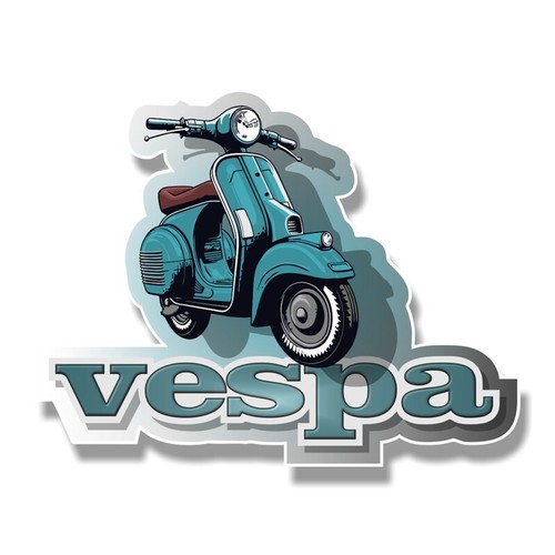 Vespa shape blue - vespa,