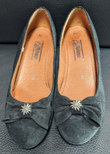 Alphorn Damen Trachten-Pumps Absatzschuh Wildleder Schwarz Gr. 37 (4,5), NEU!