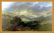 Scottish Highlands Gustave Dore Schottland See Hochland Hügel Berge B A1 02177