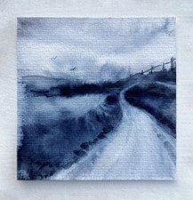 Original Aquarellmalerei mit