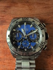Festina Chrono Bike Herrenuhr Edelstahl Silber Blau