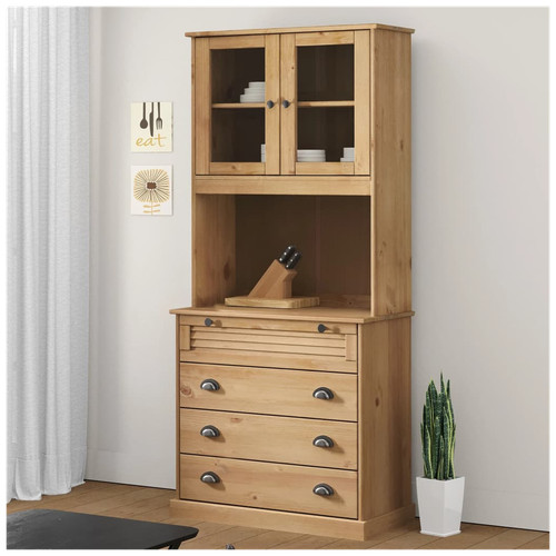 Highboard braun massiv