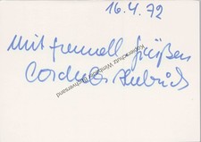 Original Autogramm Cordula Hubrich /// Autograph signiert signed signee Hubrich,