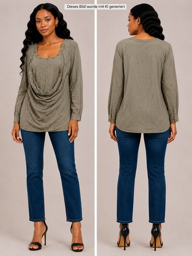 Bluse taupe damenbluse - gr., 38
