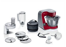 Bosch MUM5X720 1000 W Küchenmaschine 3,9 l mit Waage  Rot, Silber