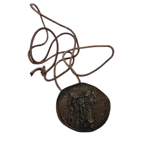 Bronze medaillon halskette - bronze,