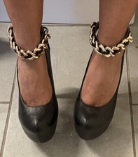 Sergio todzi 39 High heels sexy goldkette schwarz Kunstleder 39