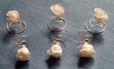 Damen neu 6 Curlies mit Stoffrosen Haarschmuck für Braut Kommunion Abiball