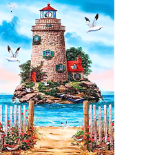 Leuchtturm-Magie: Glänzendes 5D Diamond Painting Set, ohne Bilderrahmen 20x30 cm