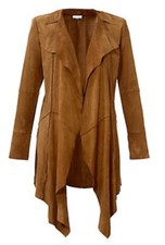 Ziegenvelour Ledermantel braun 42 GUIDO MARIA KRETSCHMER HEINE Leder cognac