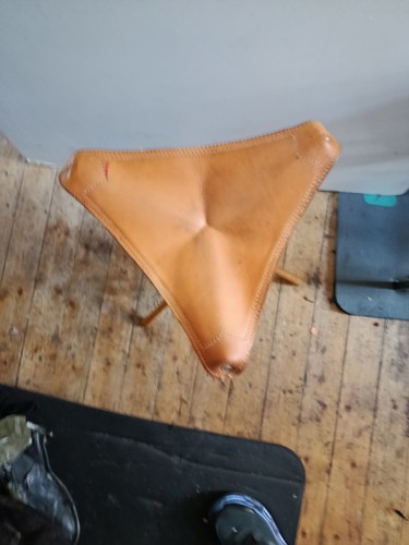 Leder dreibeinhocker - leder,