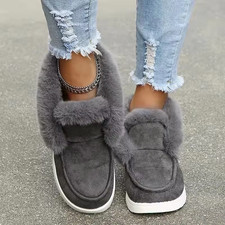 Damen Winterstiefeletten Warm Gefüttert Plüsch Schuhe Bequem Kuschelig Outdoor