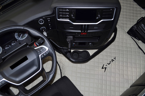 Lkw fußmatten beige schwarz - fußmatten, beige/schwarz