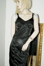 SATIN  Miederkleid * KLEID lackschwarz Formbügel chic Gr. 36