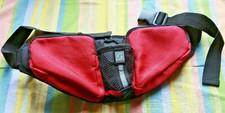 Beckengurt, schwarz/rot, Tragegurt, Taillen-Gurt, Geld-Tasche, Handy-Tasche