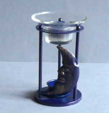 Duftlampe Teelichthalter - Ätherische Öle ° Blau/Gold ° Mond ° Neuwertig