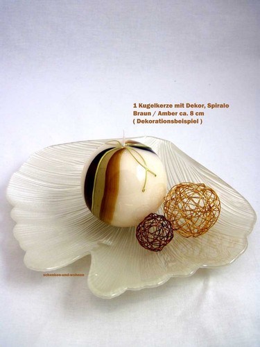 Kugelkerze mit dekor spiralo - dekor,,