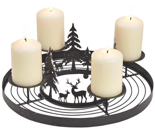 Adventskranz metall schwarz - metall,