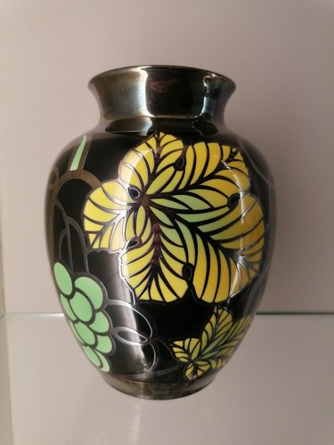 Große vase art deco - vase, silver