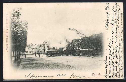 Ansichtskarte ystad eisenbahn - ystad,,