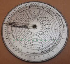 Rechenscheibe Schneidwerte
