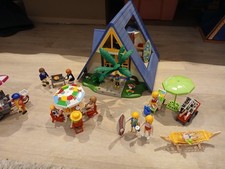 Playmobil Ferienhaus mit Grillparty, Crepstand + inkl. Extras, gut erhalten 