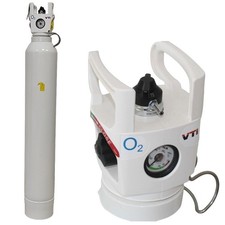 2️⃣ Sauerstoffflasche 10L Stahl 200 bar mit Flow-Regler 0–25 l/min ungefüllt