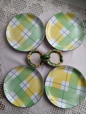 Konvolut 4 Teller 1 Menage Restservice grün gelb weiß wie neu Bauerngeschirr