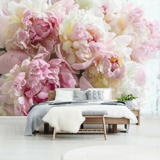 BLUMEN ROSEN Vlies Fototapete Schlafzimmer Pfingstrose Romantisch TAPETE XXL