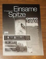 Seltene Werbung ONKYO INTEGRA T-9900 HiFi Quartz-Synthesizer FM-Tuner 1985