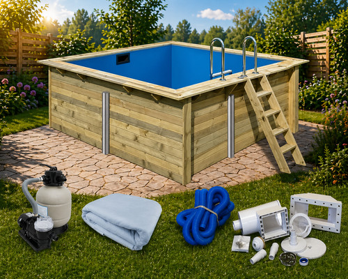 Massivholz holzpool rechteck - massivholz,