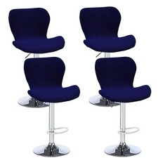 4 Stück Barhocker gebogen dehnbar Bezug für Barstuhl mit elastischer Rückenle...