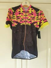 Sugoi Herren RS Trainingstrikot, pink schwarz gelb Größe L neu mit Etikett Full Zip Pro Fit