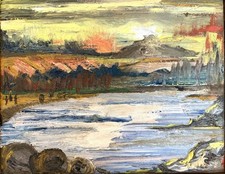 Original ölgemälde brand - m.,