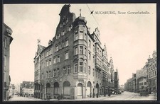 Augsburg, Die Neue Gewerbehalle, Ansichtskarte 