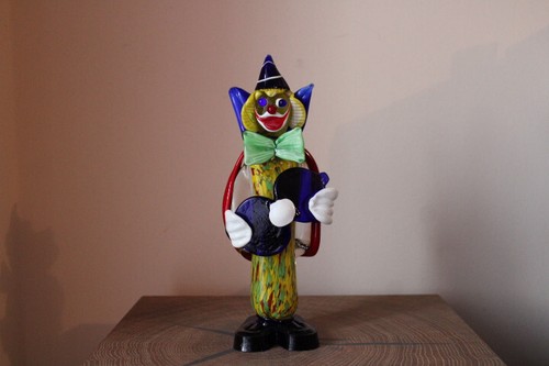Murano glas clown - bunt, 26cm
