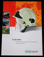 MSA GALLET F1 SA HELM , älterer 2 Seiten Klapp Prospekt