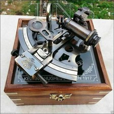 Sammlerstück antiker maritimer Sextant mit Messingbearbeitung deutscher...
