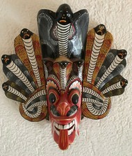 Holzmaske Wandbehang Cobra