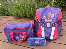 Scout Schulranzen Tornister Sunny Savage lila Schmetterlinge 3tlg