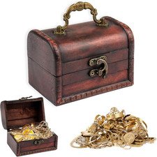 Kleine Holz Schatztruhe Pirat