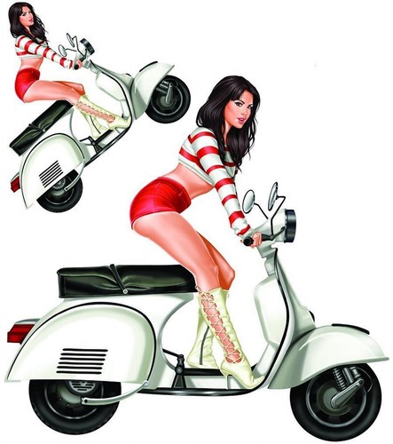 Aufkleber set roller - aufkleber-set, scooter