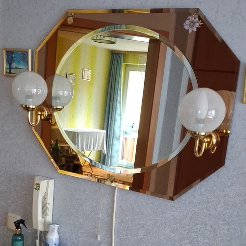 Achteckiger wandspiegel - achteckiger,