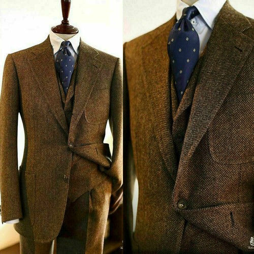 Brauner herren anzug aus - anzug,