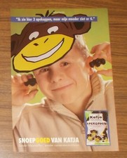 Seltene Werbung KATJES Katja APEKOPPEN Fruchtgummi Niederlande 2000