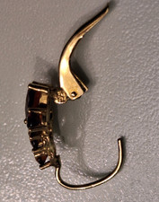 Einzelner Vintage vergoldeter Tombak Granat Ohrring Hänger 