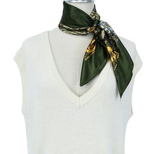 Retro Paisley Print Satin Seide Schal Damen Quadrat Halstuch Kopftuch 90x90cm